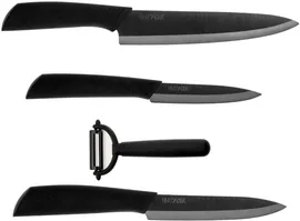 Набор кухонных ножей Huo Hou Nano Ceramic Knife 4шт: черный