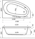 Акриловая ванна Excellent Kameleon WAEX.KMP17.NANO 170x110 P асимметричная, объем 235 л.