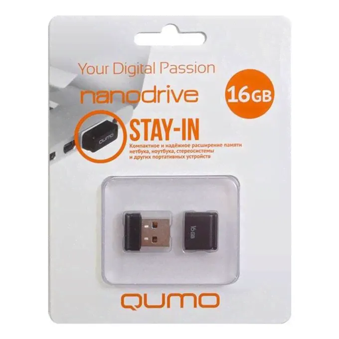 USB-флешка Qumo Nano 16 Гб Black-0