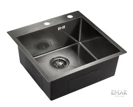 Врезная кухонная мойка 50 см, EMAR EMB-117A, PVD NANO DARK